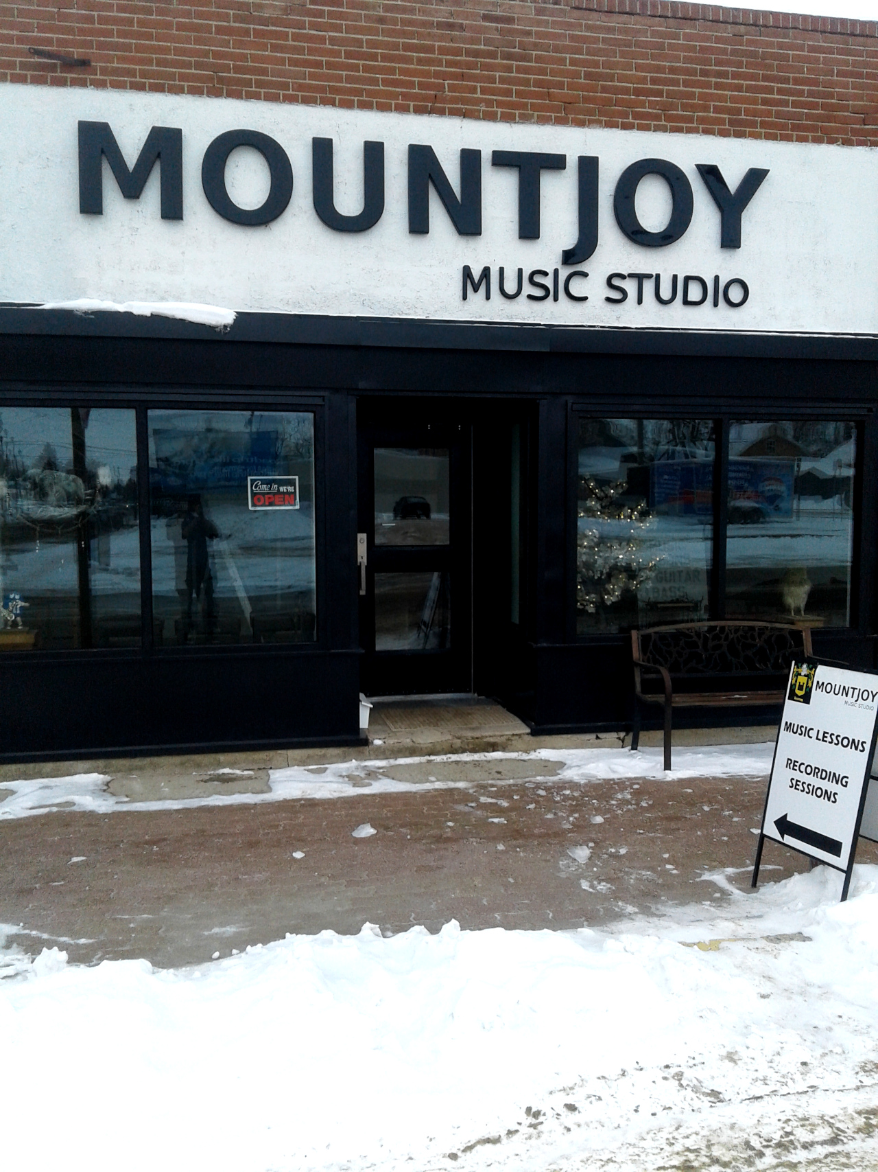 New sign at Mountjoy Music Studio. Corner of Smith and Betts.